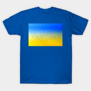 Ukraine yellow blue geometric mesh pattern T-Shirt